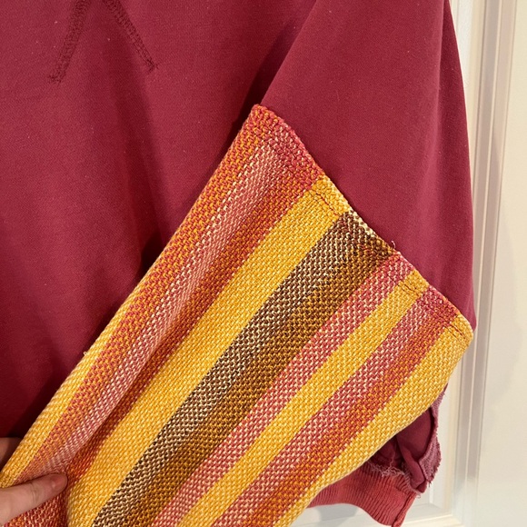 Free People Stripe Cuffed Pullover Small Sunrise Combo - Picture 4 of 5